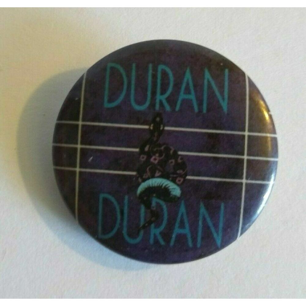 Duran Duran Vintage 1980's Badge Button Pin Pop Rock New Wave Purple Cobra 1.25"